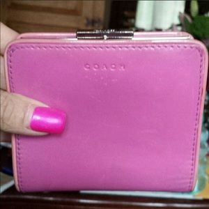 Coach & Pink love coin, bill and 6 card slots.